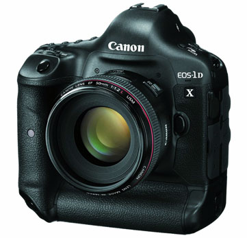 The Canon EOS-1D X is a professional level 18.1 megapixel, weather-sealed DSLR camera.