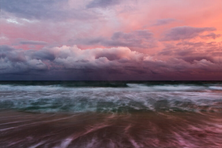 A beautiful long exposure photo taken at sunset