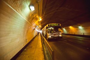 Travel Photography: Bus in Tunnel