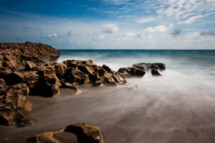 Daytime Long Exposure Photography Rocky Coast