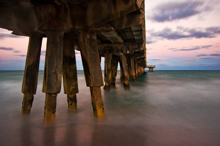 Daytime Long Exposure Photography: Fishing Pier at Sunset