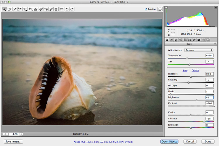 RAW Processing in Adobe Camera RAW