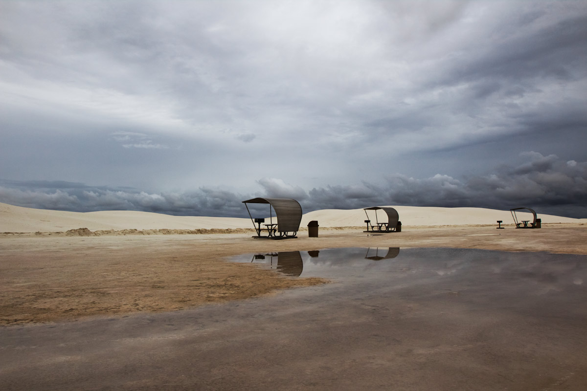 A rainy day at White Sands National Monument