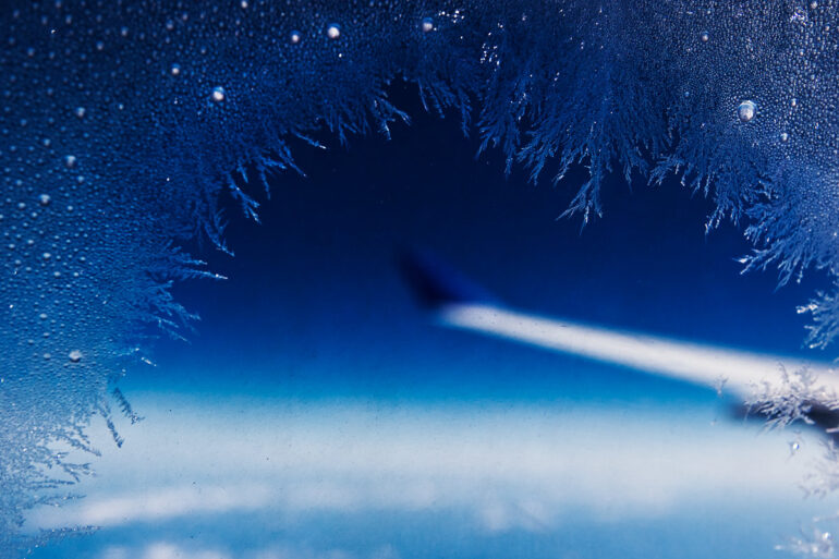 9 Tips for Awesome Photos from Airplane Windows: Ice Crystals