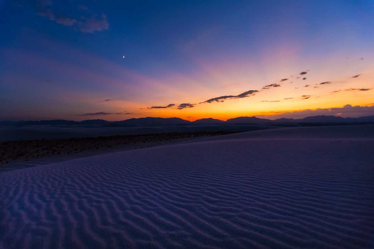 White Sands National Monument at Sunset