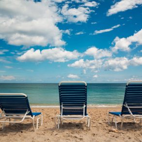 Beach chairs on the sand