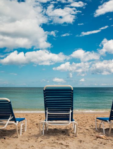 Beach chairs on the sand