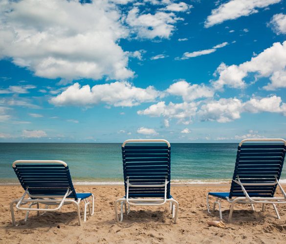 Beach chairs on the sand