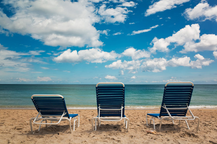 Beach chairs on the sand